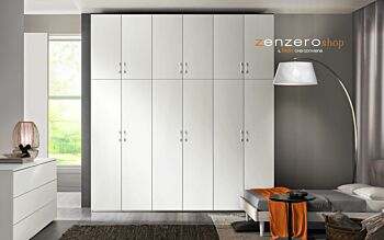Armadio H.291 con 12 ante battenti  in finitura Bianco opaco
