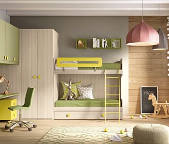 Modello Kids salvaspazio 3 posti, Lime e Muschio