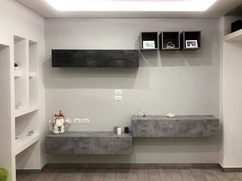 ACQUISTA ANCHE TU Parete attrezzata Ossido, Beton e Rovere grigio
