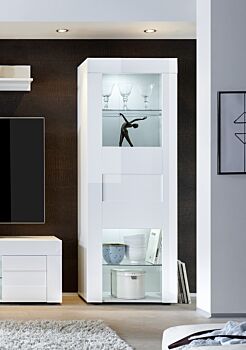 Vetrina di Design ad un anta Bianco Lucido