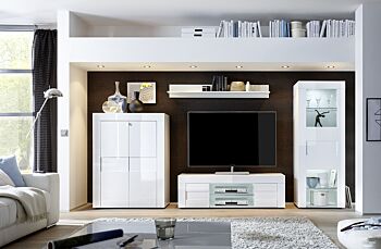 Parete composta di Design in Bianco Lucido