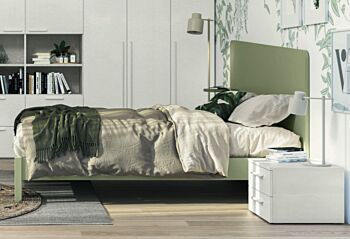 Letto matrimoniale Edge plus in finitura Rovere gesso