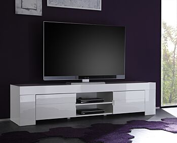 Porta TV 2 porte moderno e di design, bianco lucido