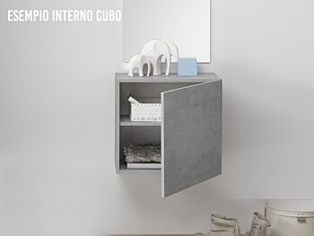 Parete attrezzata moderna, 6 ante battenti, finitura Bianco Lucido