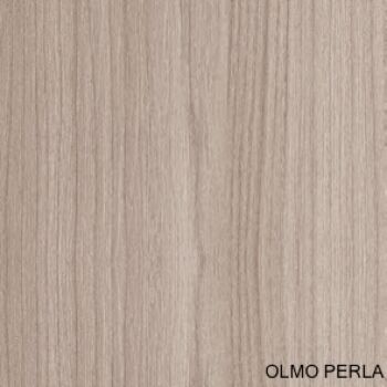 Camera da letto in finitura Olmo Perla e letto ecopelle sabbia, Made in Italy