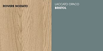 Madia moderna, Credenza di design, 5 ante, Rovere nodato e Bristol