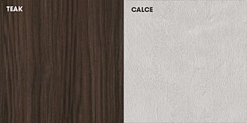 Madia di Design Alta, Credenza Moderna 4 ante, Teak e Calce
