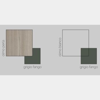 Specchio con serigrafie grigio fango, Made in Italy
