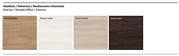 Letto matrimoniale king size finitura Olmo Natura e Bordeaux