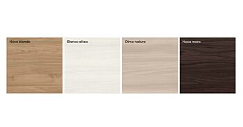 Letto Moorea con testata in legno in finitura Noce biondo