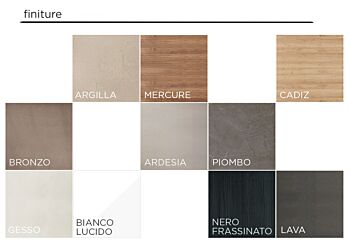 Soggiorno Zenzero parete attrezzata sospesa moderna in finitura Nero e Gesso