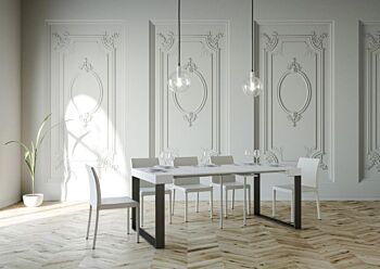 Consolle Bianco frassino moderna, Made in Italy