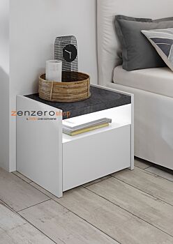 Camere matrimoniale con armadio Maxi L.275 H.248, Bianca Opaco e Ossido