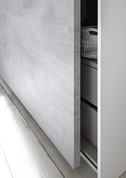 Camere matrimoniale Bianca Opaco e Beton con armadio e comodini