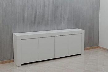 ACQUISTA ANCHE TU Madia laccata bianco opaco a 4 ante con maniglia a gola