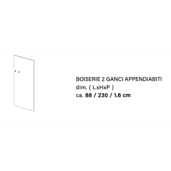 Ingresso con boiserie, panca e armadio, Bianco lucido e Cadiz 
