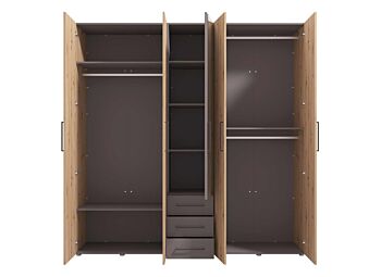 Armadio industry finitura rovere 5 ante battenti