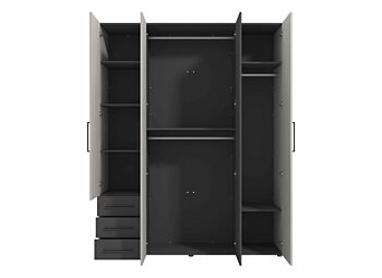 armadio stile industriale bianco frassino
