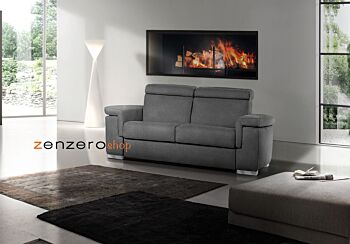 Divano letto moderno Kilimangiaro sfoderabile a 2 posti finitura Grigio