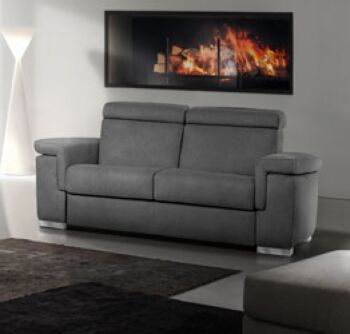 Divano letto moderno Kilimangiaro sfoderabile a 2 posti finitura Grigio