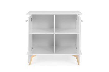 Madia Oslo con 2 ante in finitura bianco e oro