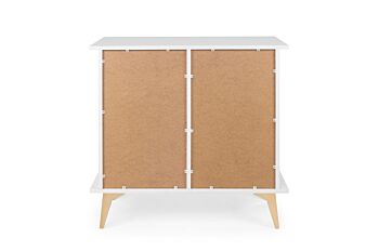Madia Oslo con 2 ante in finitura bianco e oro