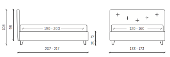 Letto contenitore matrimoiale Skat in ecopelle bianco ottico