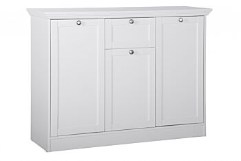 Madia, credenza con 3 ante e 1 cassetto finitura bianca