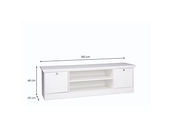 Mobile porta Tv con 2 ante e un ripiano in finitura Bianco 