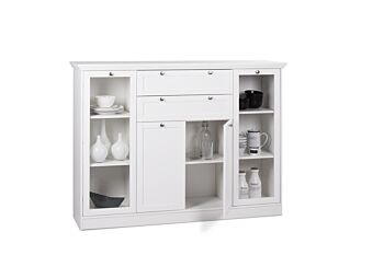 Madia, credenza con 4 ante e 2 cassetti finitura bianca