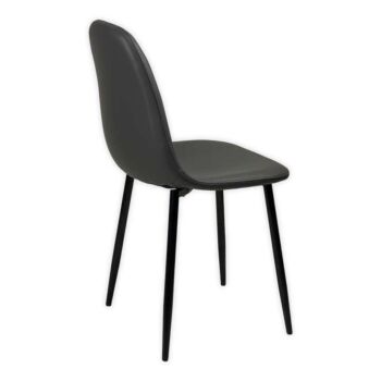 Sedia in ecopelle, colore Grigio 