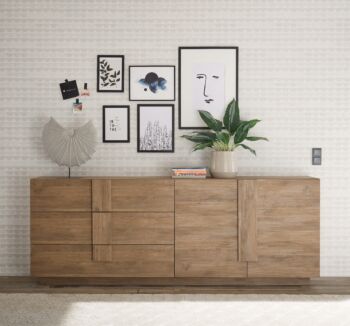 Soggiorno moderno online con tavolo e credenza in finitura Mercure