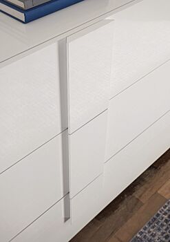Credenza bianca laccata lucido, 4 ante 
