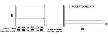 Letto completo di rete e materasso, imbottito, 160x190