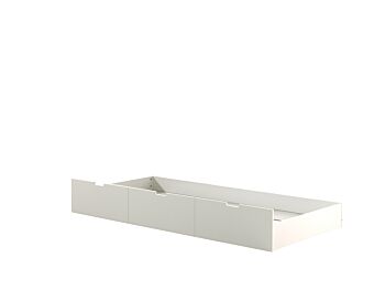 Divano letto con secondo letto estraibile in legno massello, Bianco e Pino naturale