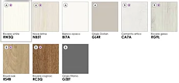 Letto matrimoniale Folder con testata in legno, finitura Grigio Dorian