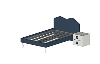 Letto ad una pizza e mezza, Blu Navy, L.130