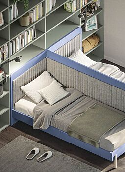 letti singoli blu