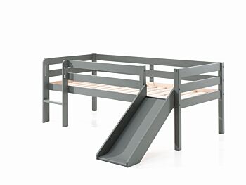 Camerette con scivolo, lettino per bambini con scivolo, Grigio laccato
