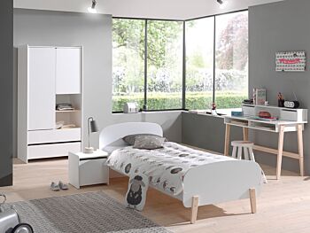 Lettino singolo stile nordico, disponibile in 4 colori