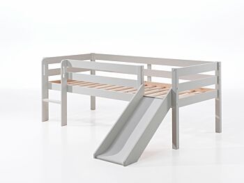 Camerette con scivolo, lettino per bambini con scivolo, Grigio laccato