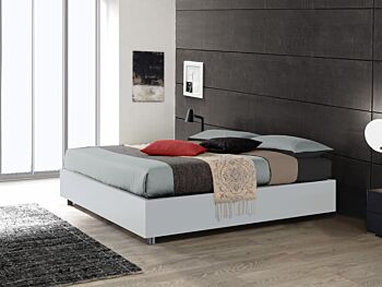 Letto sommier matrimoniale contenitore, finitura Grigio alluminio