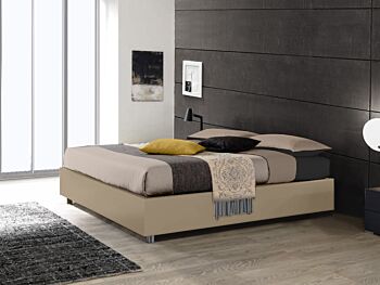 Letto matrimoniale contenitore sommier, finitura Nocciola