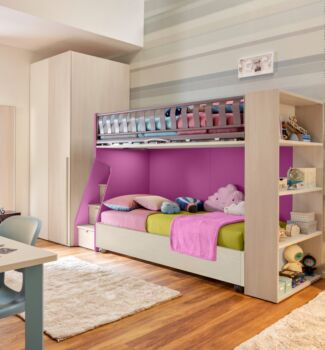 Letto sommier con ruote Moretti Compact, 80x200, finitura betulla