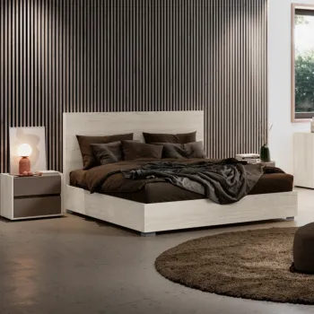 Letto matrimoniale moderno, Bianco altea, L.172 H.110