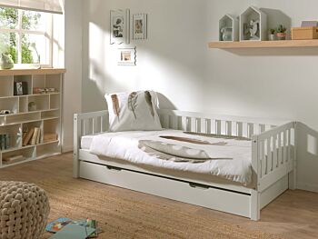 Divano letto pino massello con secondo estraibile, disponibile in due colorazioni Zenzero Shop