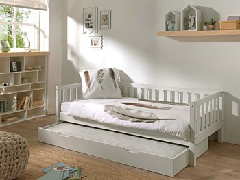 Divano letto pino massello con secondo estraibile, disponibile in due colorazioni Zenzero Shop