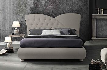 Letto classico matrimoniale in tessuto Beton