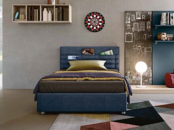 Letto piazza e mezza in tessuto Blu