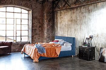 Letto scontato, Made in Italy matrimoniale Aurora con contenitore